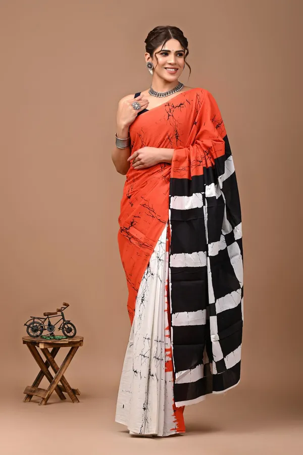 Burnt_Orange_Soft_Mulmul_Cotton_Saree