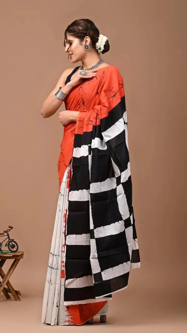 Burnt_Orange_Soft_Mulmul_Cotton_Saree