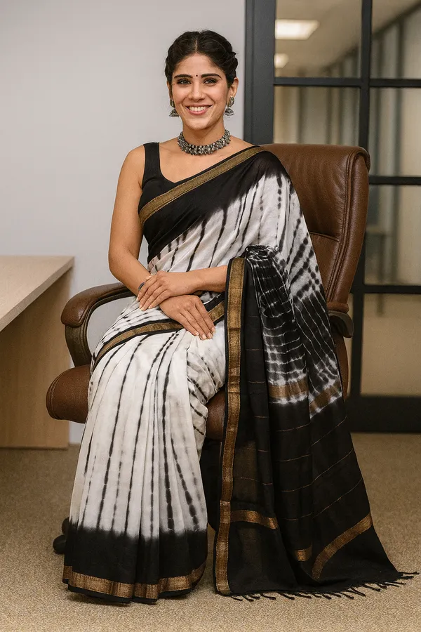 White_Premium_Maheshwari_Silk_Saree_For_Women