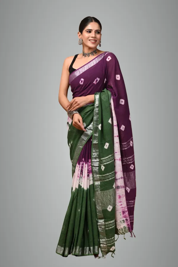 Purple_Trendy_Linen_Saree_For_Women