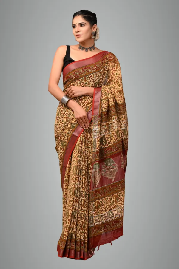 Yellow_Trendy_Linen_Saree_For_Women