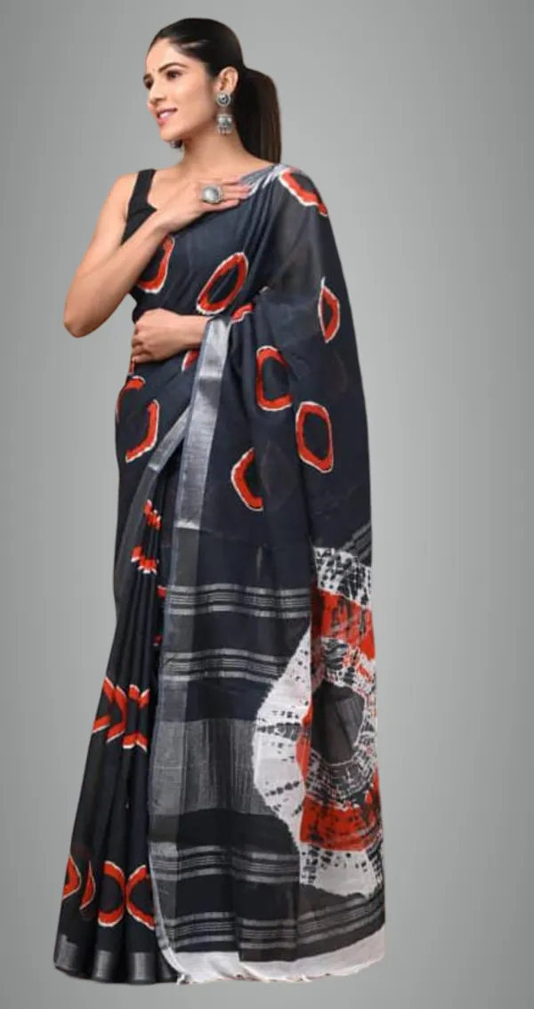 Blue_Trendy_Linen_Saree_For_Women