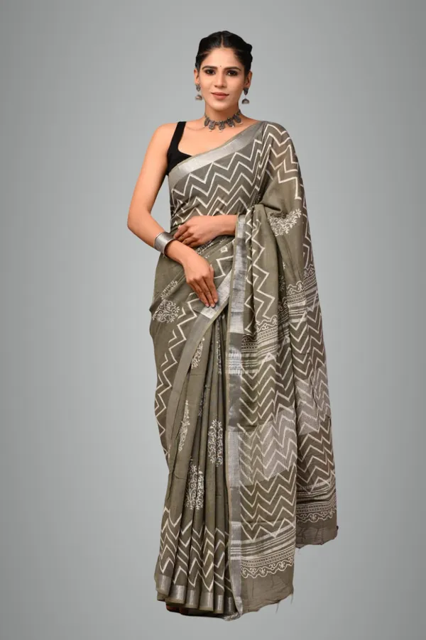 Olive_Trendy_Linen_Saree_For_Women