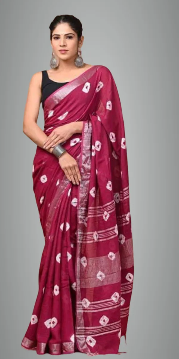 Maroon_Trendy_Linen_Saree_For_Women