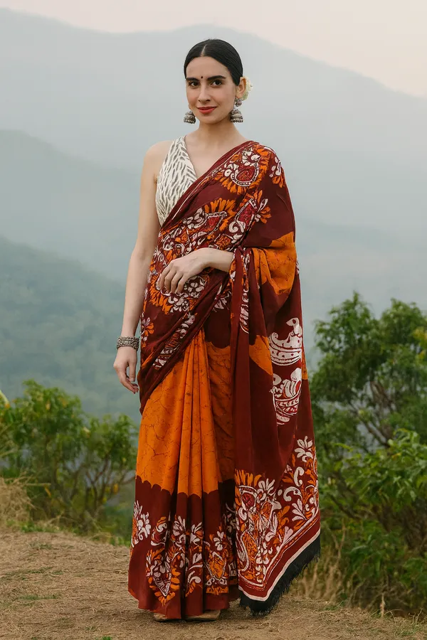 Orange_Soft_Mulmul_Cotton_Saree_For_Women