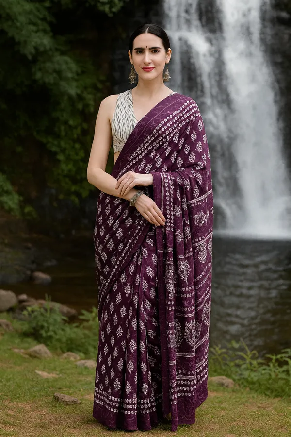 Purple_Soft_Mulmul_Cotton_Saree_For_Women