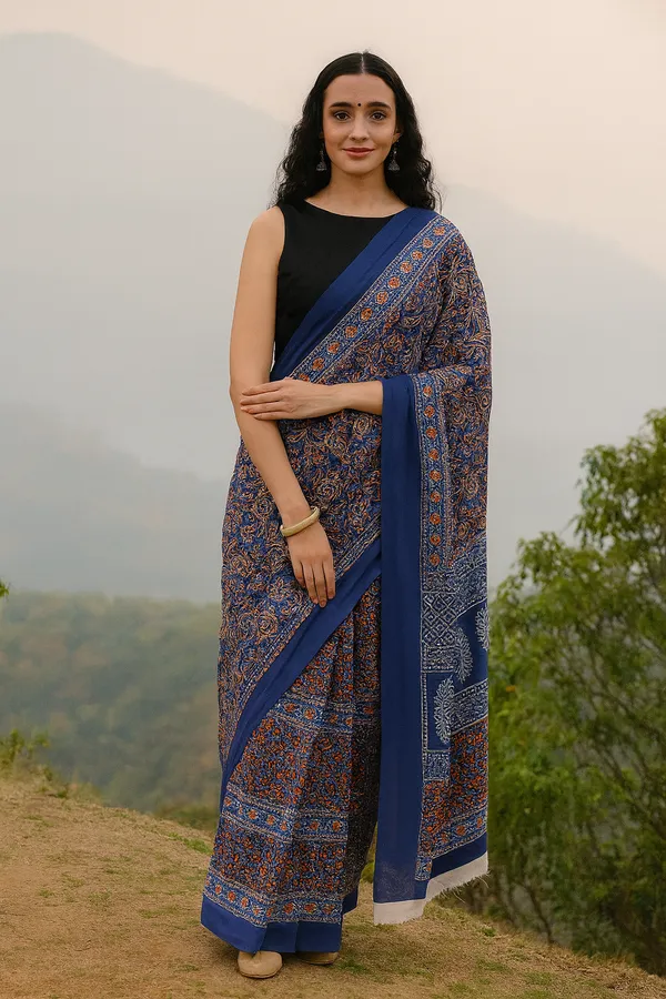 Blue_Soft_Mulmul_Cotton_Saree_For_Women