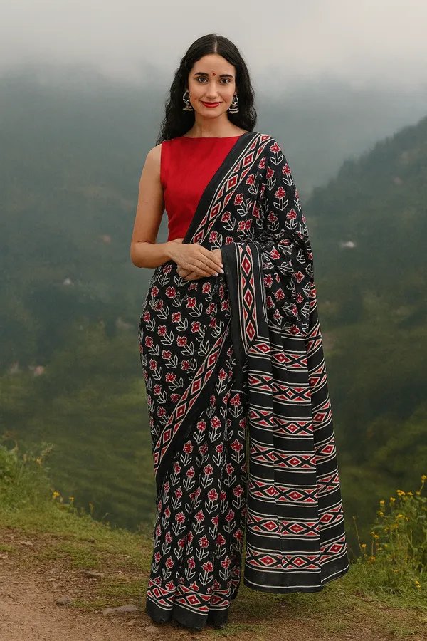 Black_Soft_Mulmul_Cotton_Saree_For_Women