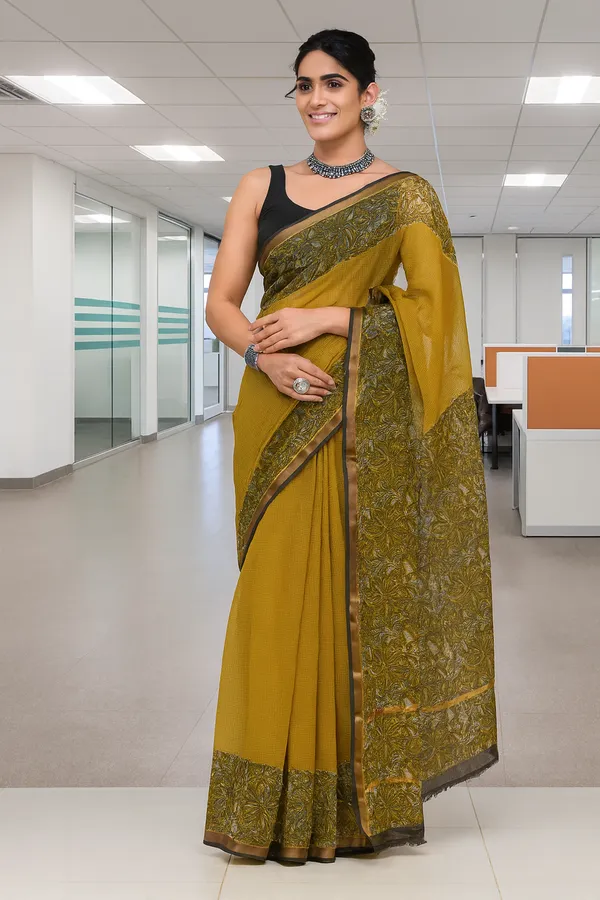 Mustard_Yellow_Elegant_Pure_Kota_Saree_For_Women