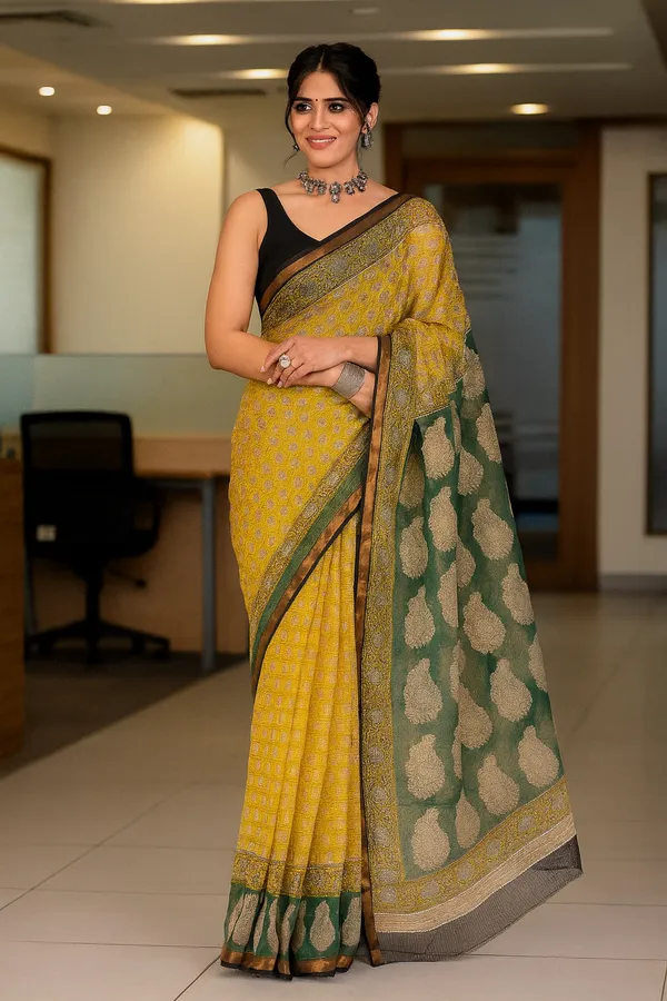 Mustard_Yellow_Elegant_Pure_Kota_Saree_For_Women