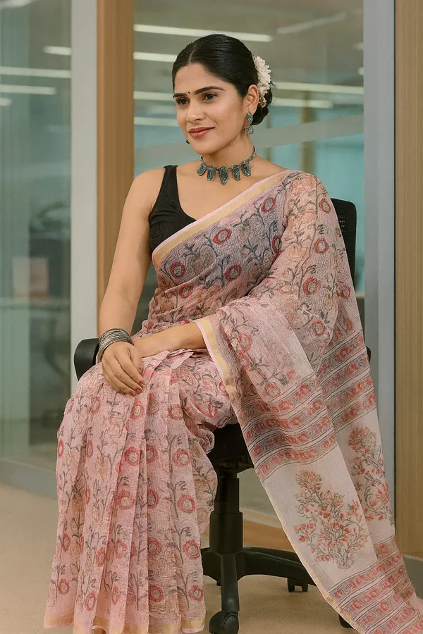 Pink_Elegant_Pure_Kota_Saree_For_Women