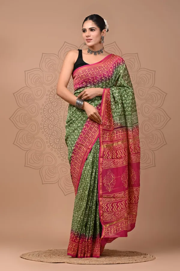 Green_Royal_Chanderi_Silk_Saree_For_Women