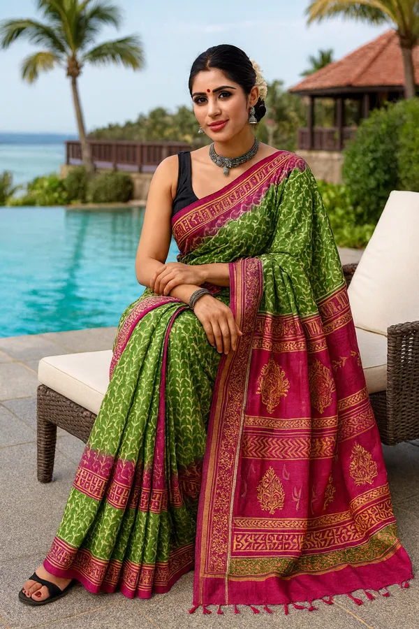 Green_Royal_Chanderi_Silk_Saree_For_Women