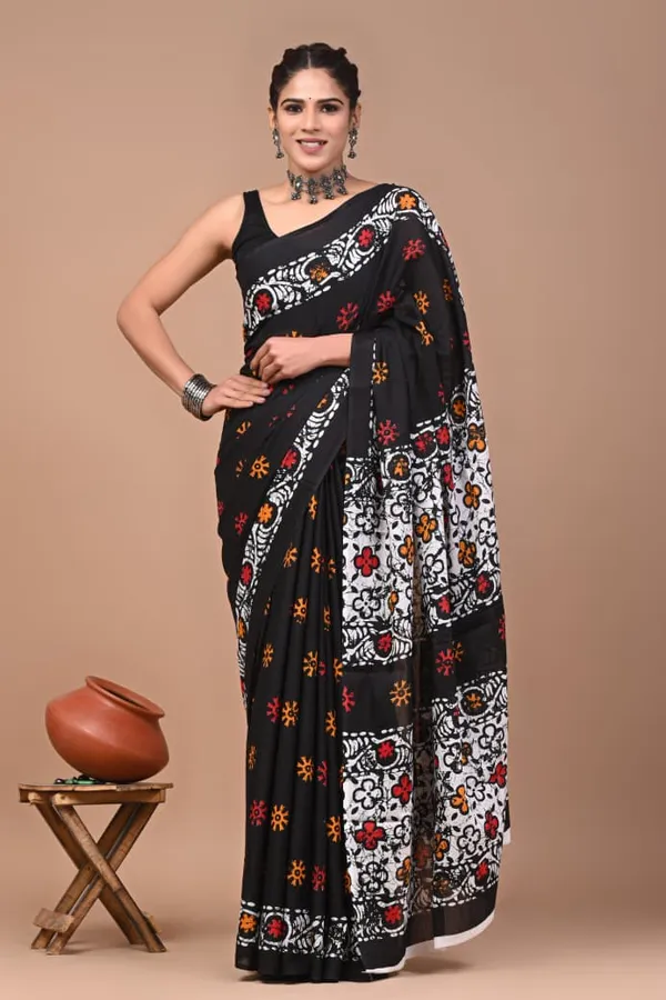 Black_Soft_Mulmul_Cotton_Saree