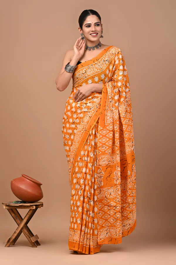 Mustard_Yellow_Soft_Mulmul_Cotton_Saree