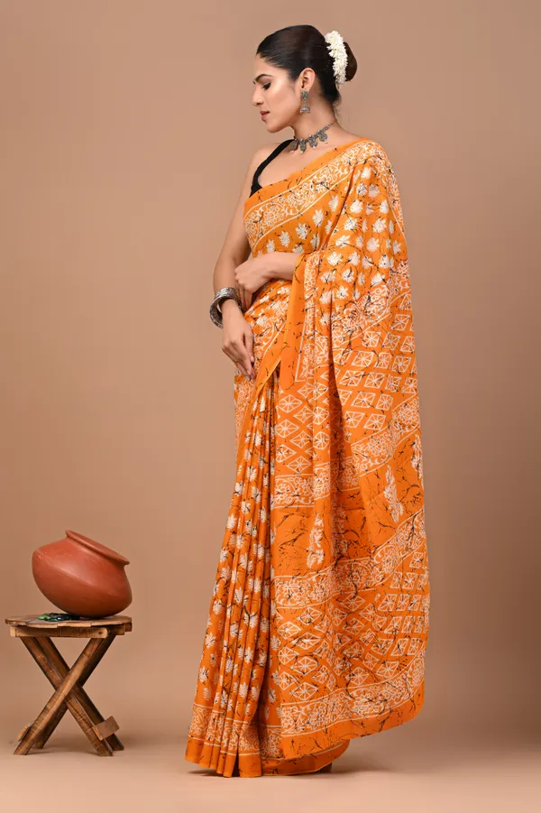 Mustard_Yellow_Soft_Mulmul_Cotton_Saree