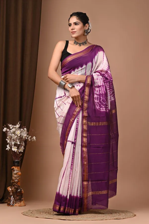 White_Premium_Maheshwari_Silk_Saree_For_Women
