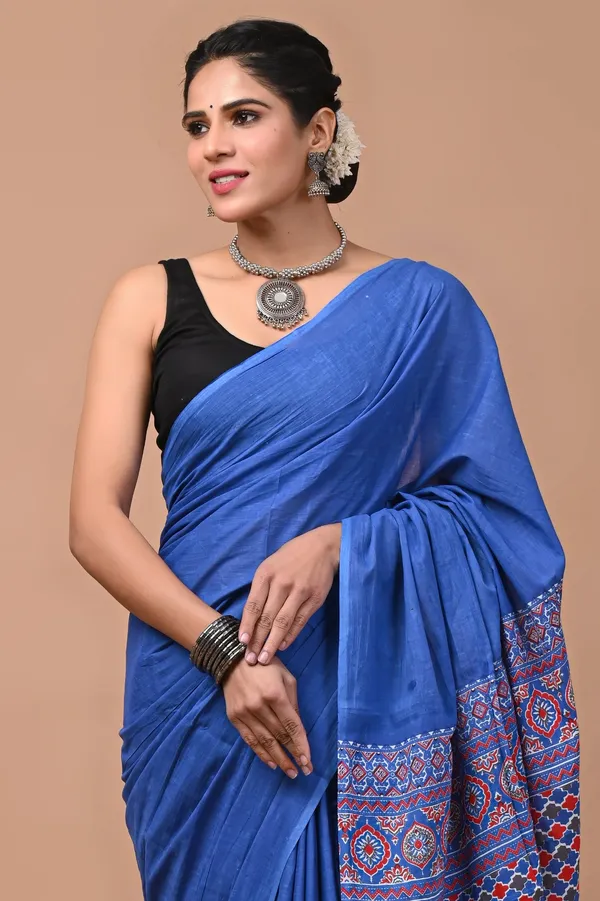 Bright_Blue_Soft_Mulmul_Cotton_Saree