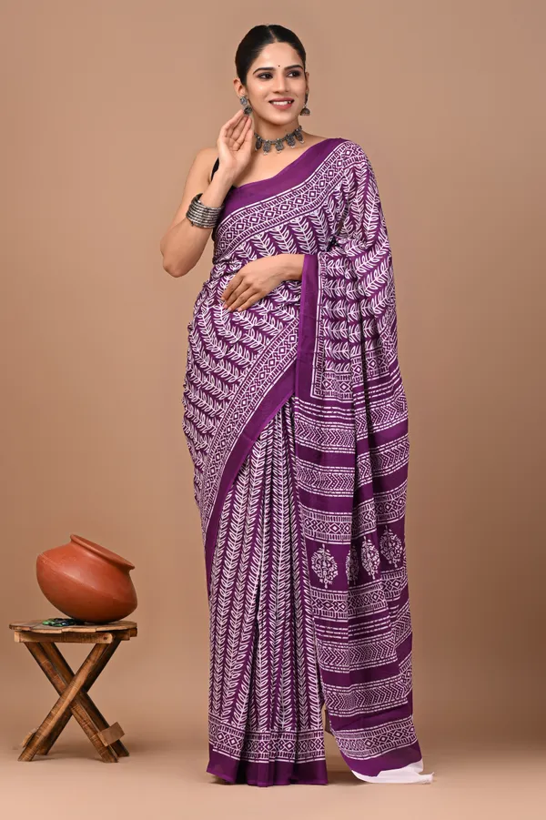 Purple_Soft_Mulmul_Cotton_Saree