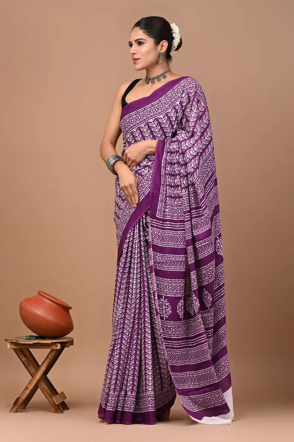 Purple_Soft_Mulmul_Cotton_Saree