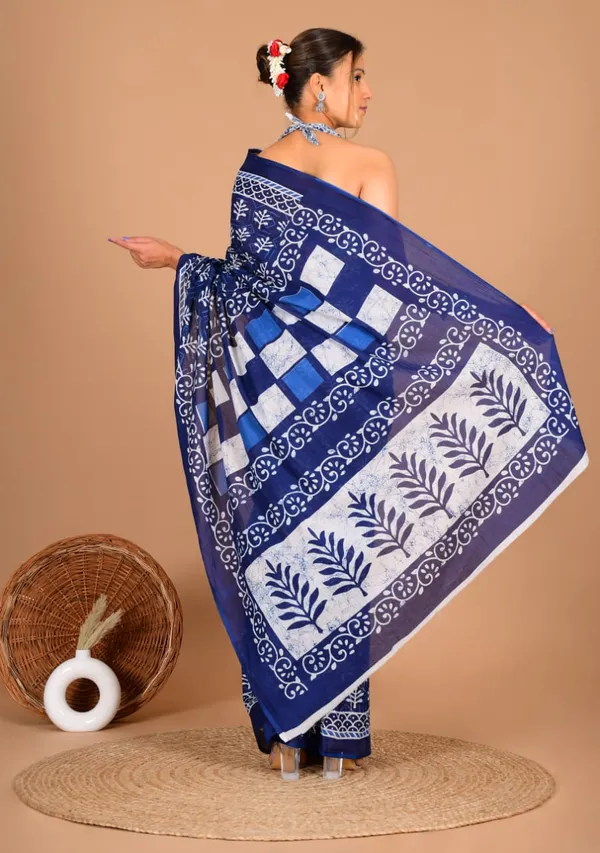 Blue_Soft_Mulmul_Cotton_Saree
