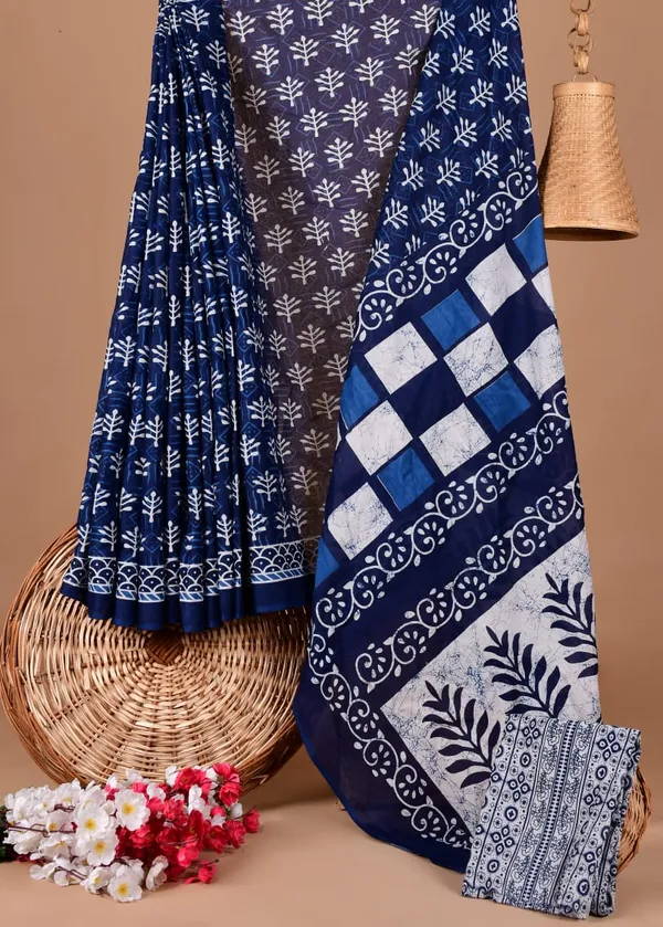 Blue_Soft_Mulmul_Cotton_Saree