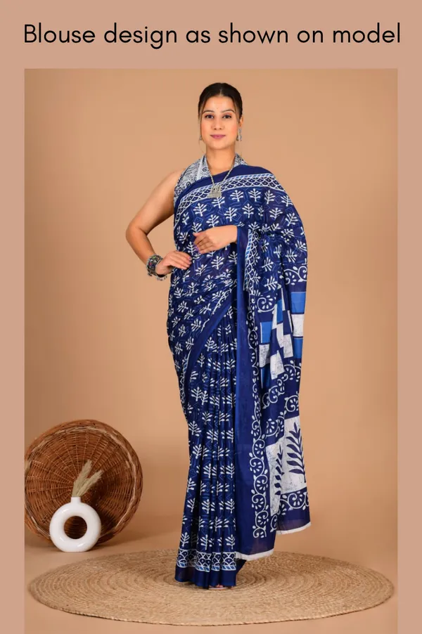 Blue_Soft_Mulmul_Cotton_Saree