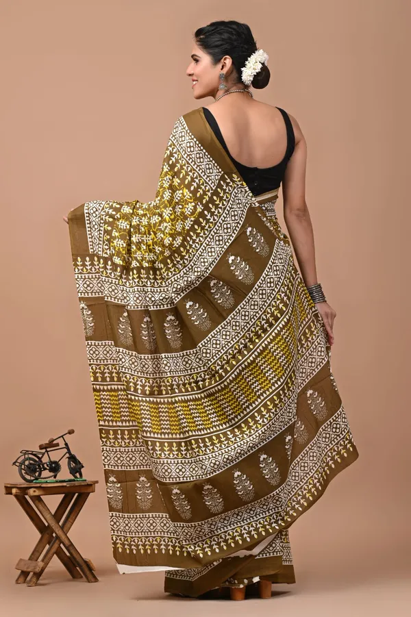 Olive_Green_Soft_Mulmul_Cotton_Saree