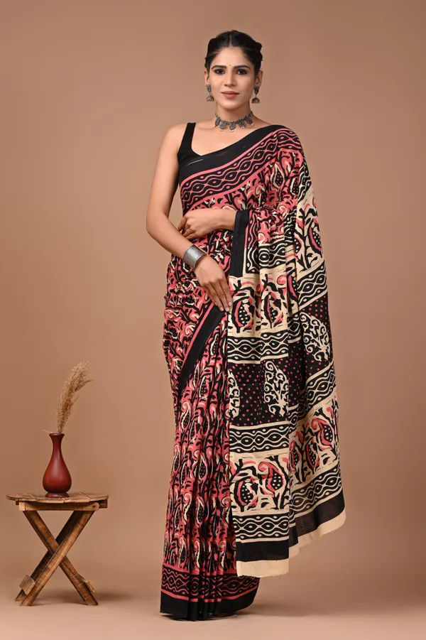 Peach_Pink_Soft_Mulmul_Cotton_Saree