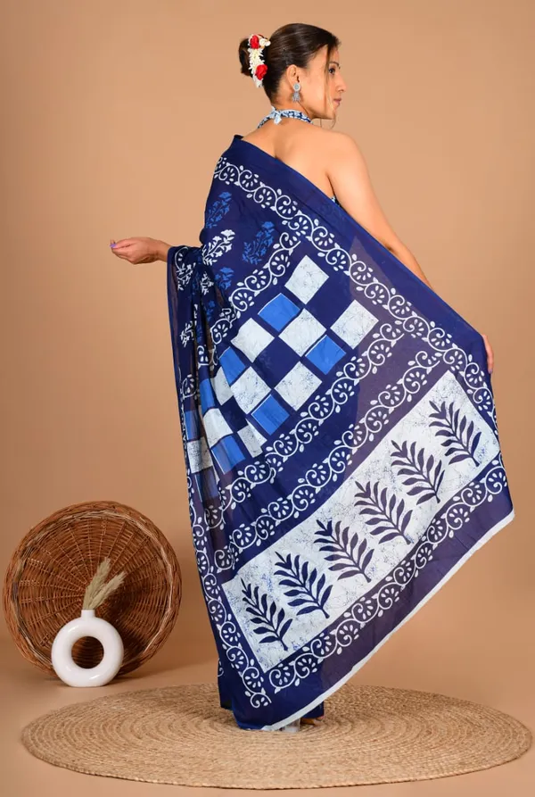 Blue_Soft_Mulmul_Cotton_Saree