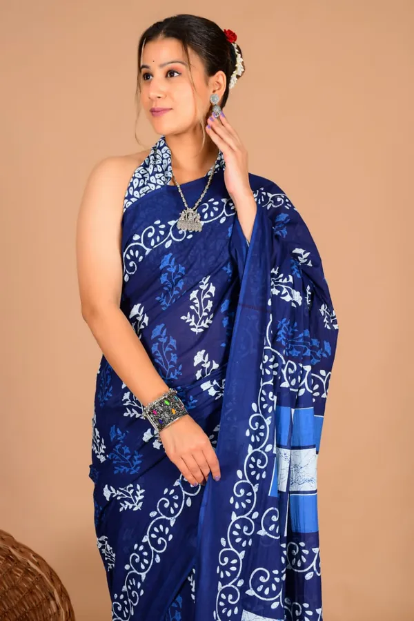 Blue_Soft_Mulmul_Cotton_Saree