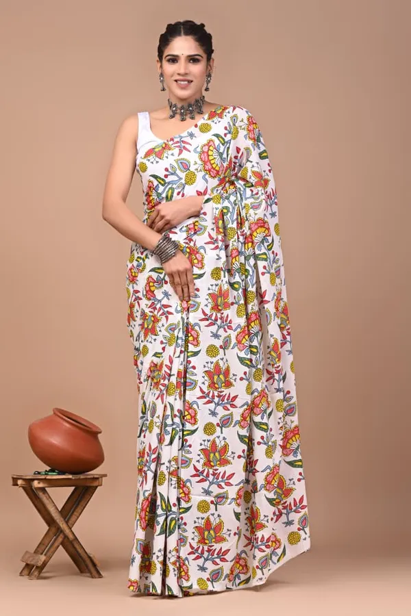 White_Soft_Mulmul_Cotton_Saree