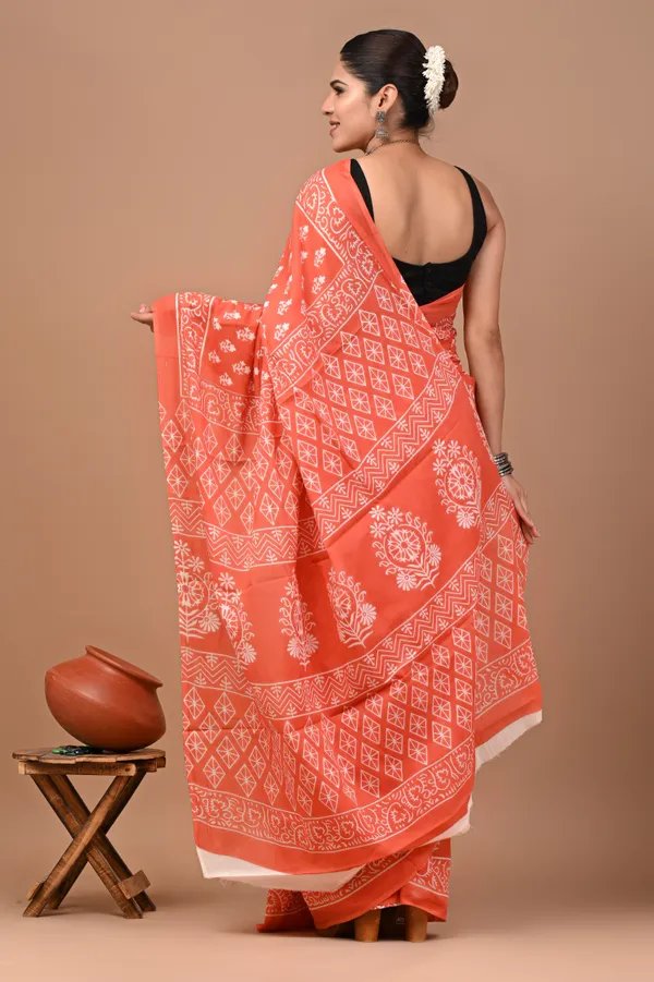 Orange_Soft_Mulmul_Cotton_Saree