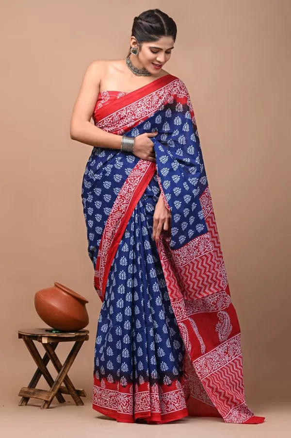 Royal_Blue_Soft_Mulmul_Cotton_Saree