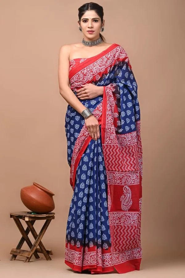 Royal_Blue_Soft_Mulmul_Cotton_Saree
