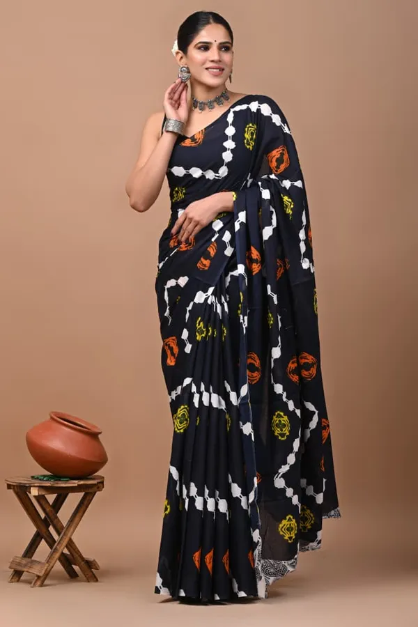 Navy_Blue_Soft_Mulmul_Cotton_Saree
