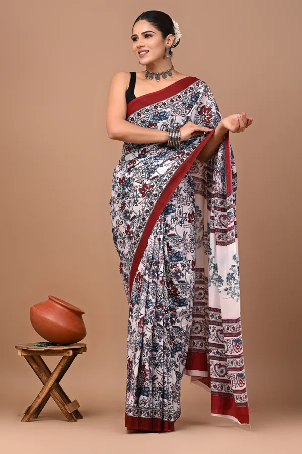 White_Soft_Mulmul_Cotton_Saree