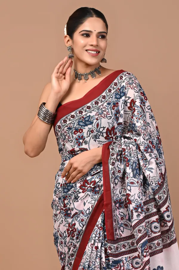 White_Soft_Mulmul_Cotton_Saree