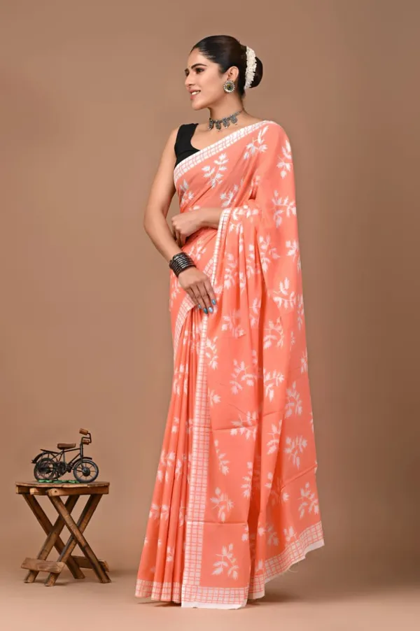 Peach_Soft_Mulmul_Cotton_Saree