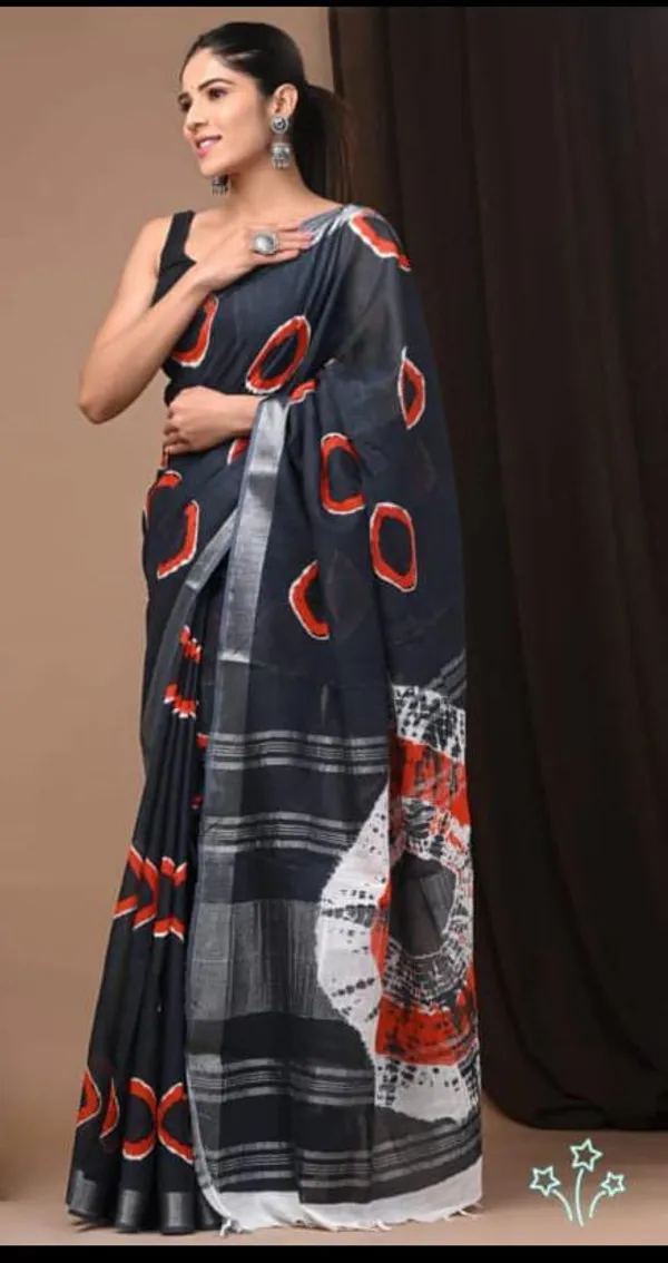 Blue_Trendy_Linen_Saree_For_Women