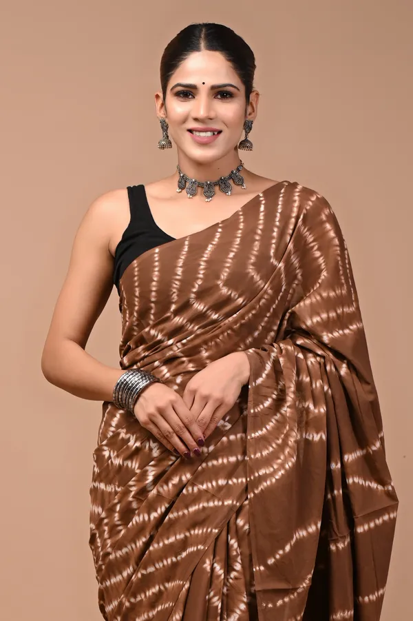 Brown_Soft_Mulmul_Cotton_Saree