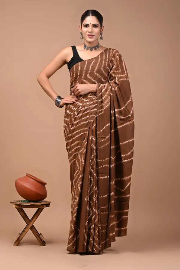 Brown_Soft_Mulmul_Cotton_Saree