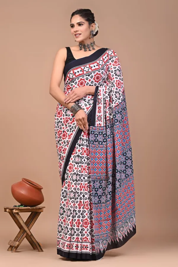 Multicolour_Soft_Mulmul_Cotton_Saree