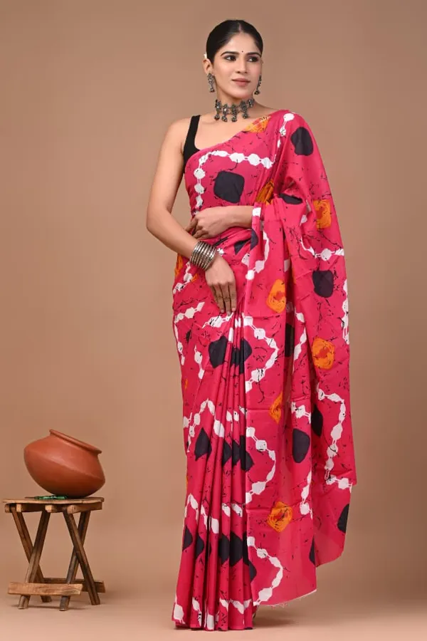 Rani_Pink_Soft_Mulmul_Cotton_Saree
