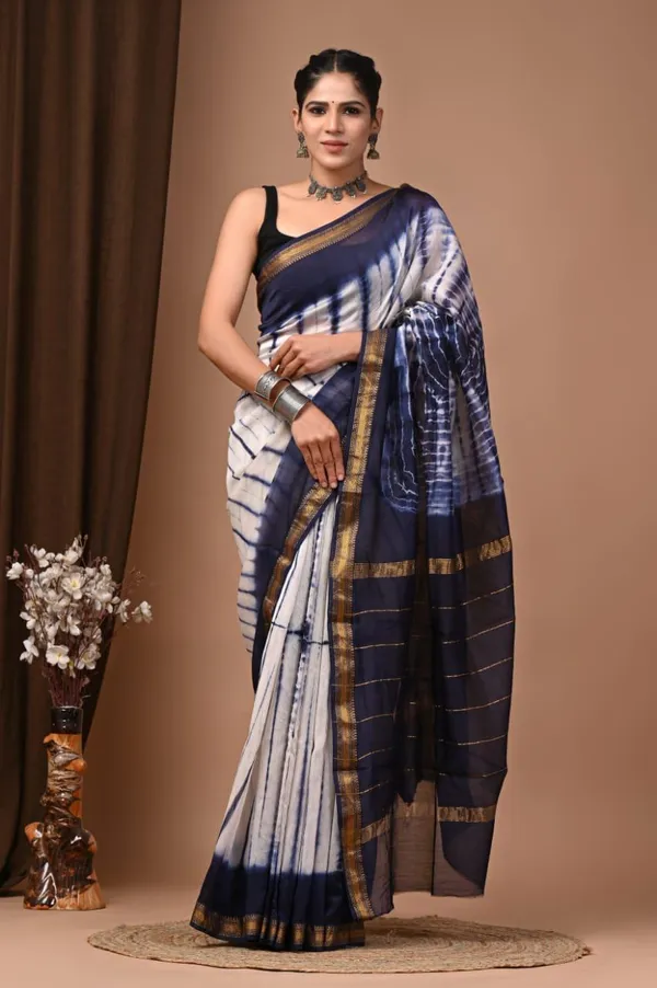 White_Premium_Maheshwari_Silk_Saree