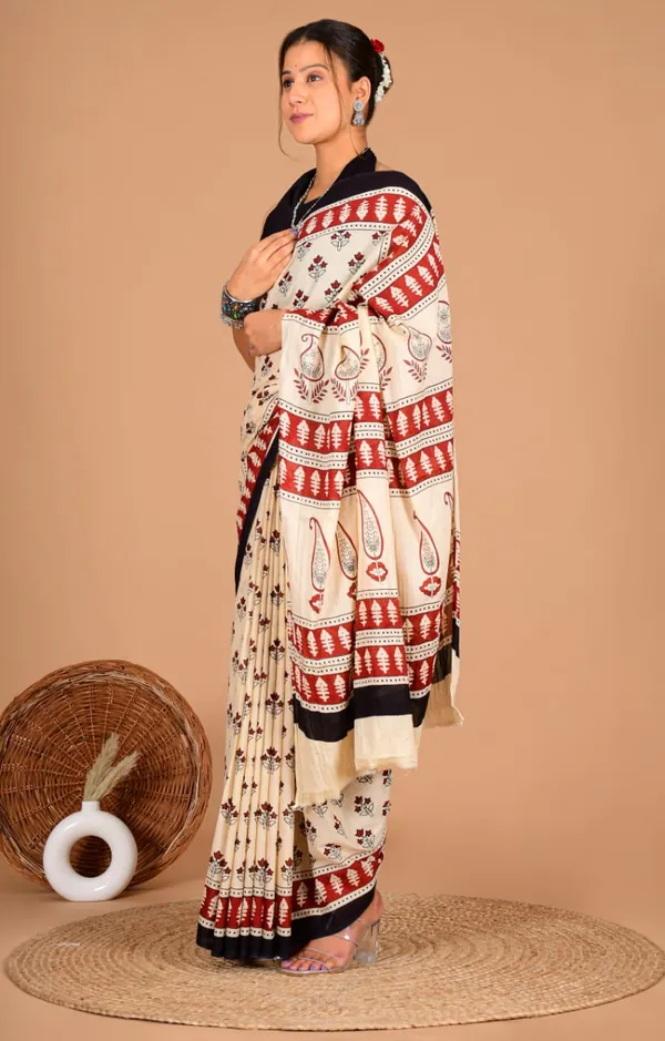 White_Soft_Mulmul_Cotton_Saree