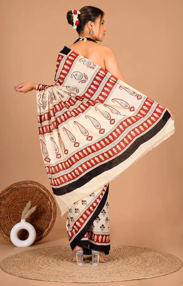 White_Soft_Mulmul_Cotton_Saree
