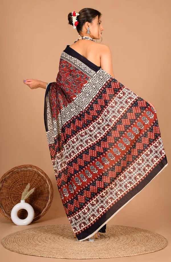 Maroon_Soft_Mulmul_Cotton_Saree