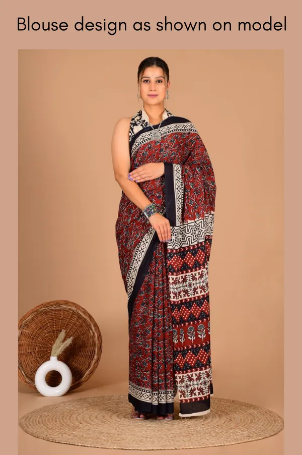 Maroon_Soft_Mulmul_Cotton_Saree