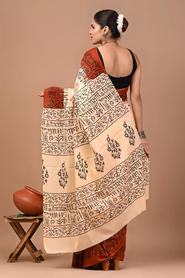 Cream_Soft_Mulmul_Cotton_Saree